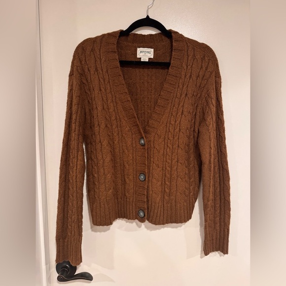 American Eagle Brown Cardigan Sweater Medium - Picture 1 of 5